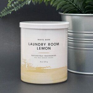 BBW Laundry Room Lemon White Barn Bath & Body Works Single Wick Candle